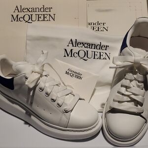 Alexander McQueen White and Blue Sneakers Size 41D